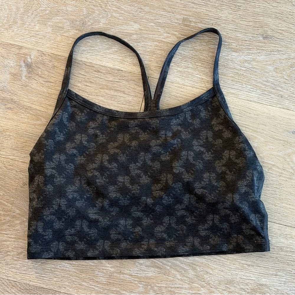 Women's Black Patterned Activewear Tank Top